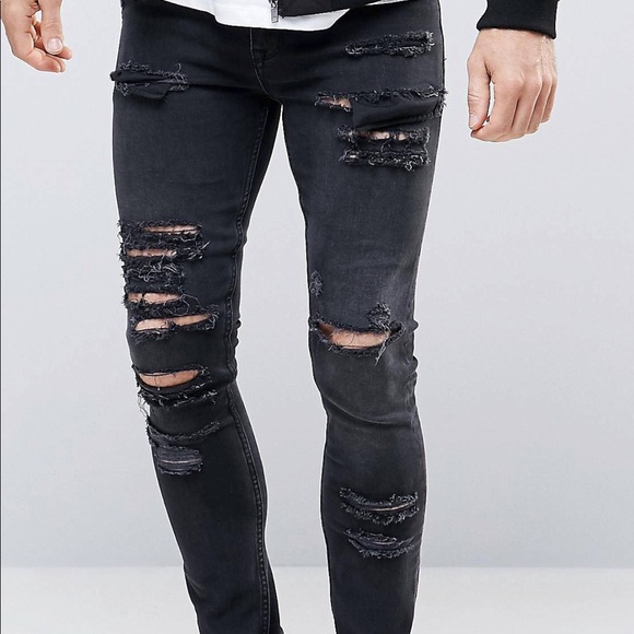 ASOS Super Skinny Jeans with Mega Rips - Picture 2 of 3